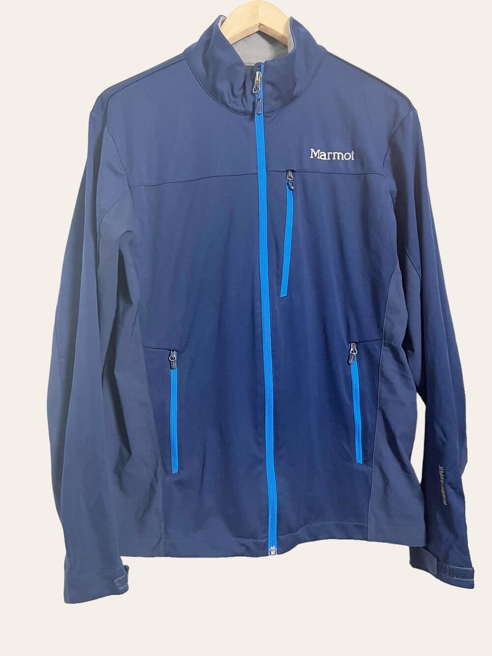 Marmot Gore Windstopper Navy Blue Zip Up Fleece Jacket Size M